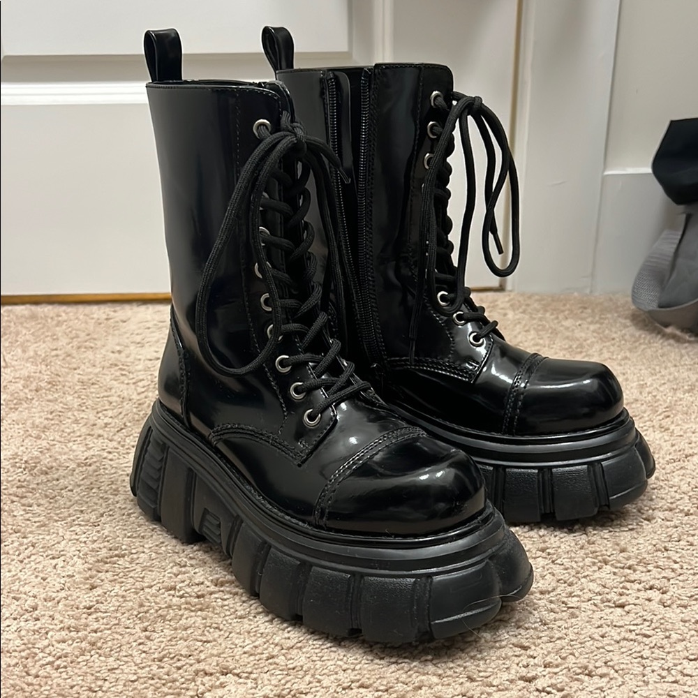 JEFFREY CAMPBELL Leather Platform Boots
